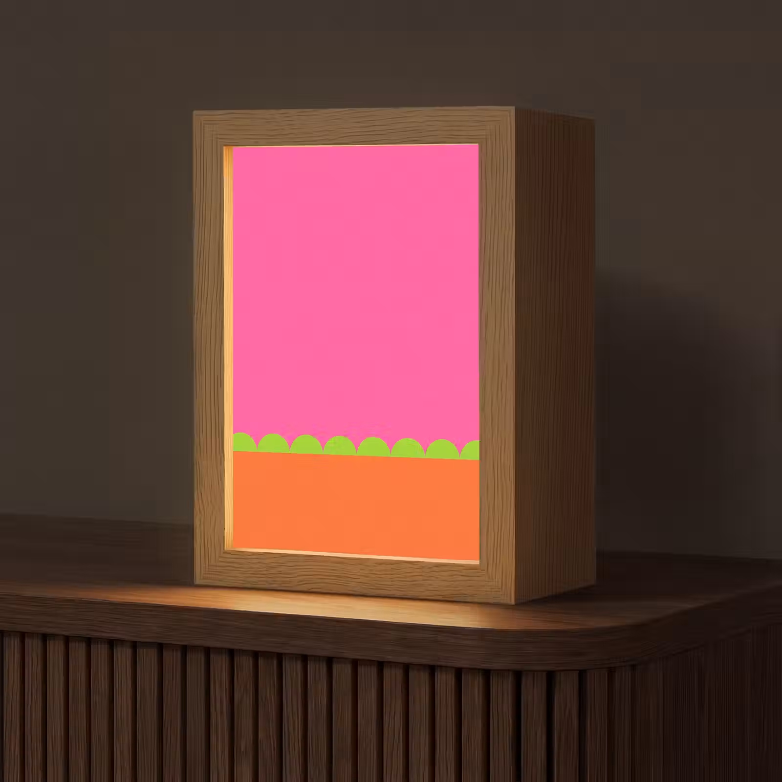 Gepersonaliseerde Lightbox - Abstract - Geometrisch - Kleurblokken - Roze - Oranje — 1