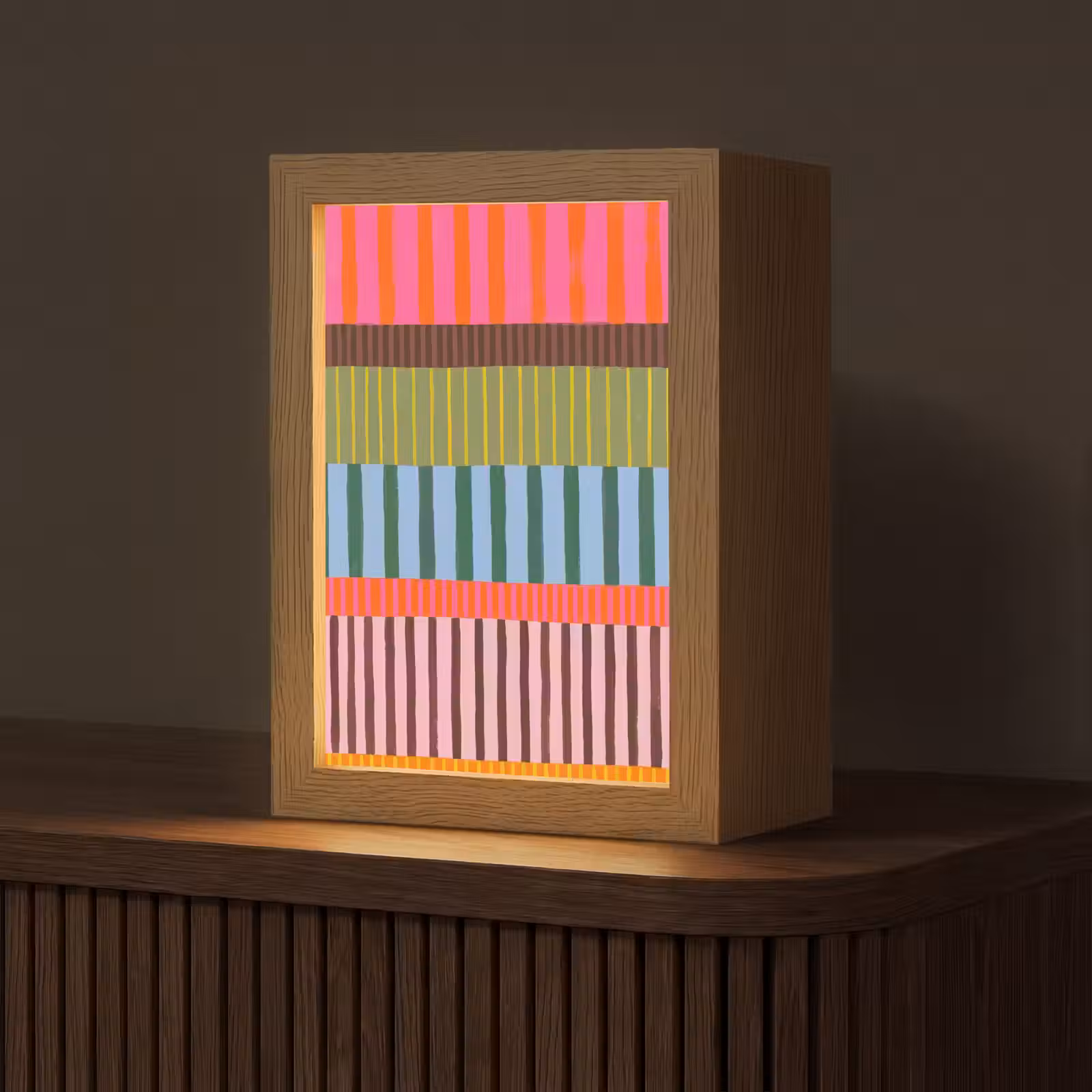 Gepersonaliseerde Lightbox - Abstract - Strepen - Modern - Kleurrijk - Kunst — 1