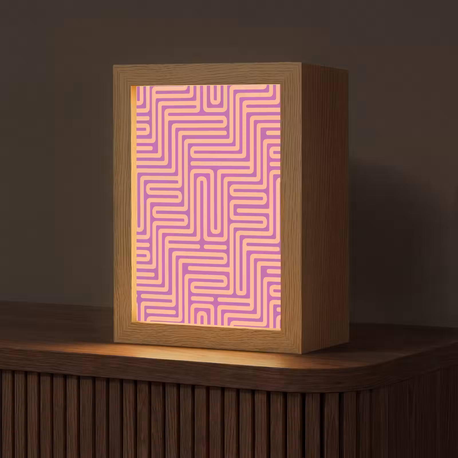 Gepersonaliseerde Lightbox - Patroon - Lijnen - Abstract - Modern - Paars — 1