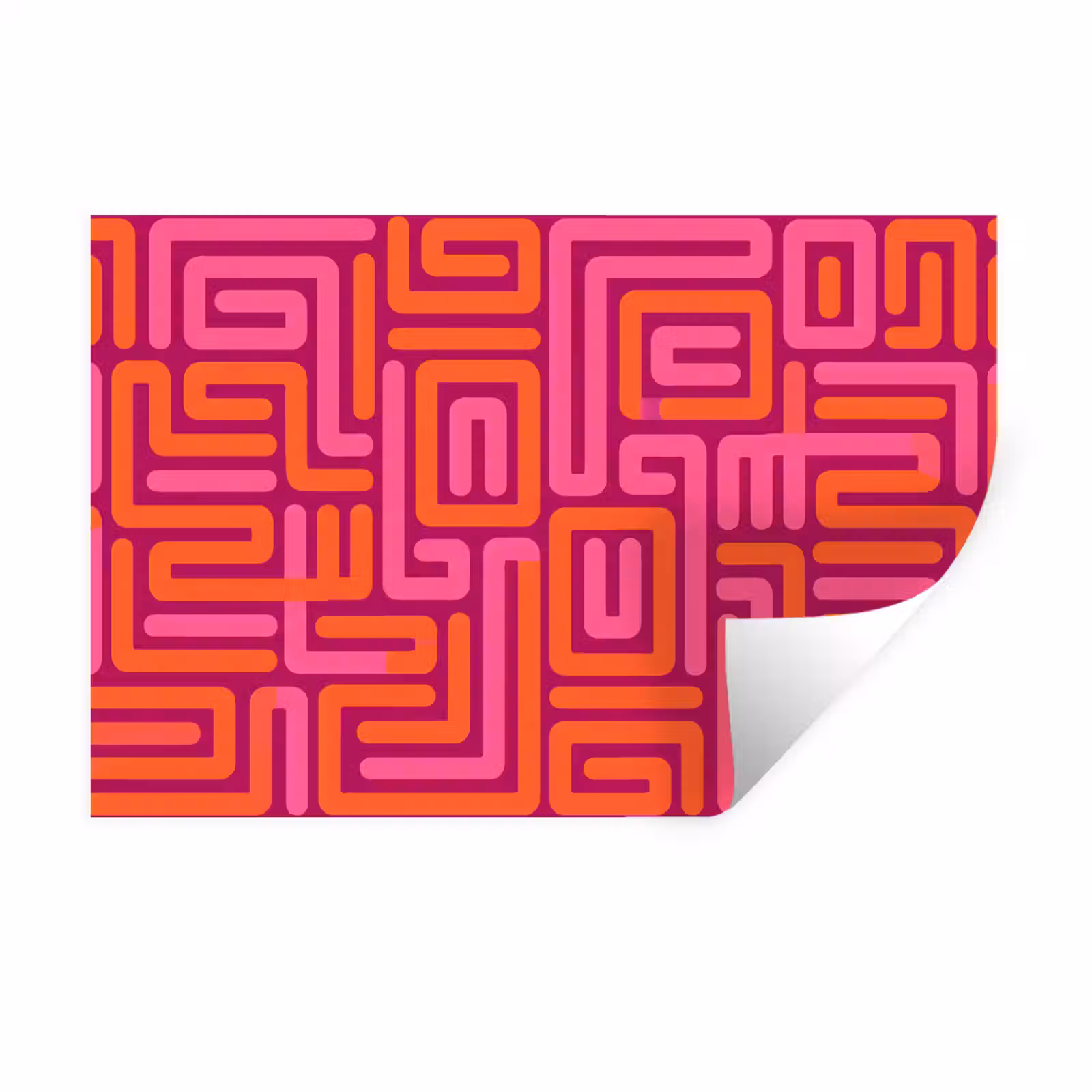 Muursticker - Abstract - Patroon - Lijnen - Roze - Oranje — 1