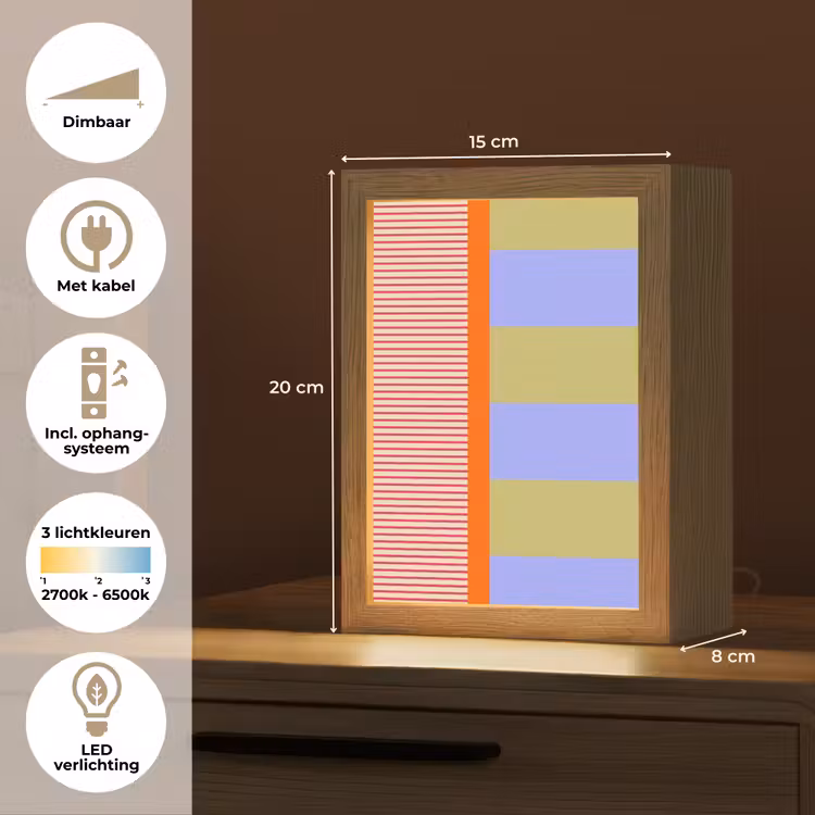 Gepersonaliseerde Lightbox - Abstract - Geometrie - Strepen - Blokken - Rood — 7