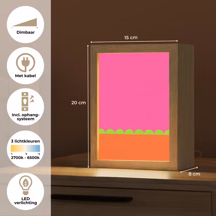 Gepersonaliseerde Lightbox - Abstract - Geometrisch - Kleurblokken - Roze - Oranje — 7