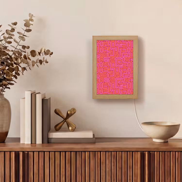 Gepersonaliseerde Lightbox - Abstract - Patroon - Lijnen - Roze - Oranje — 4