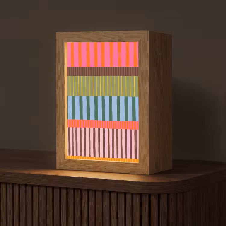 Gepersonaliseerde Lightbox - Abstract - Strepen - Modern - Kleurrijk - Kunst — 1