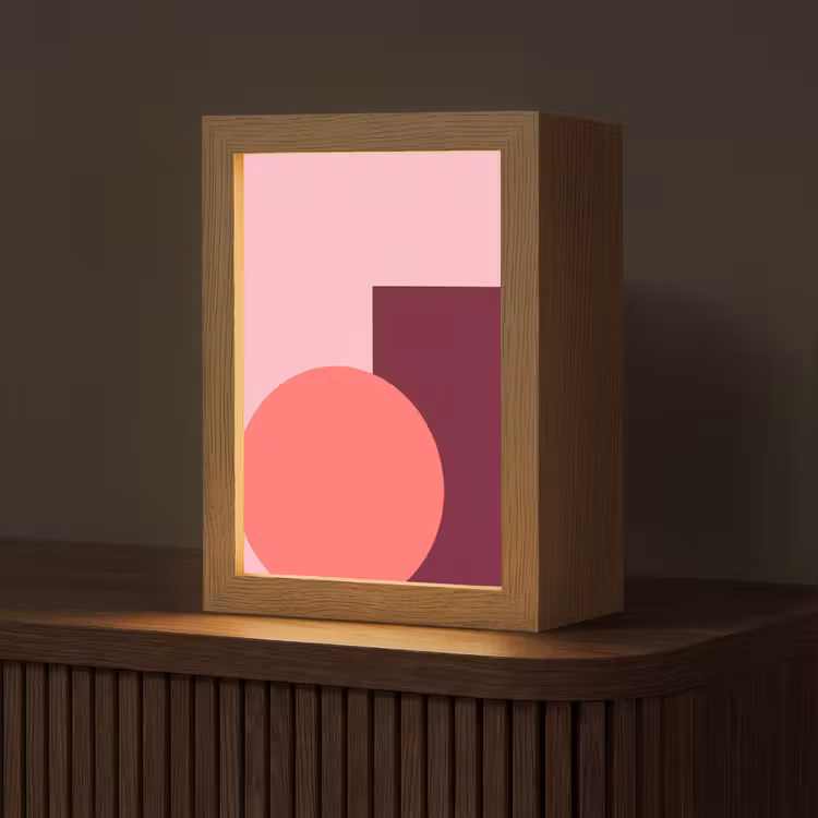 Gepersonaliseerde Lightbox - Abstract - Vormen - Roze - Modern - Design — 1