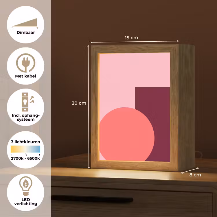 Gepersonaliseerde Lightbox - Abstract - Vormen - Roze - Modern - Design — 7