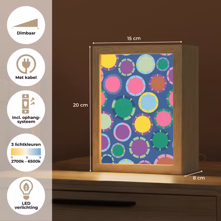 Gepersonaliseerde Lightbox - Patroon - Cirkels - Abstract - Kleurrijk — 7