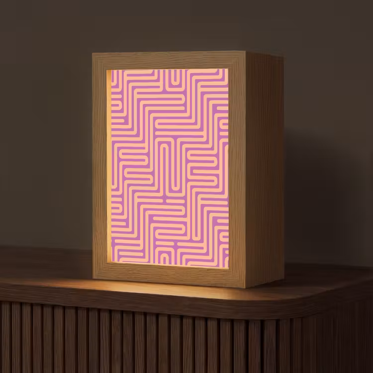 Gepersonaliseerde Lightbox - Patroon - Lijnen - Abstract - Modern - Paars — 1