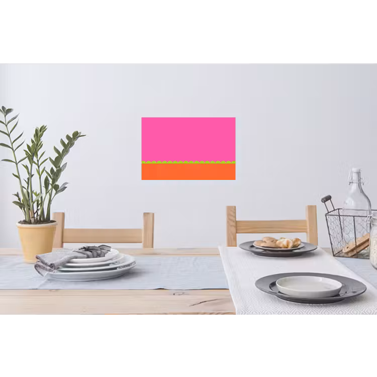 Muursticker - Abstract - Geometrisch - Kleurblokken - Roze - Oranje — 3