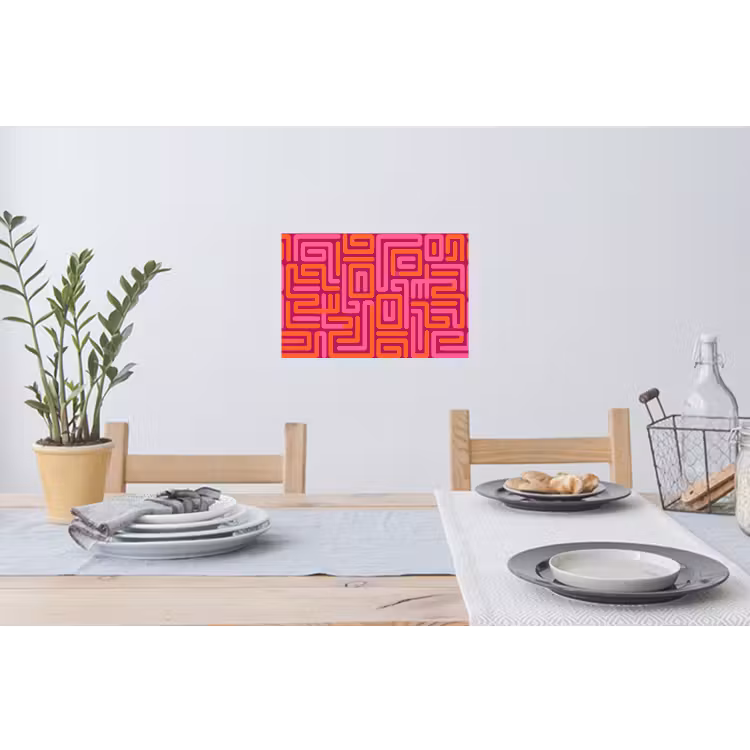 Muursticker - Abstract - Patroon - Lijnen - Roze - Oranje — 3