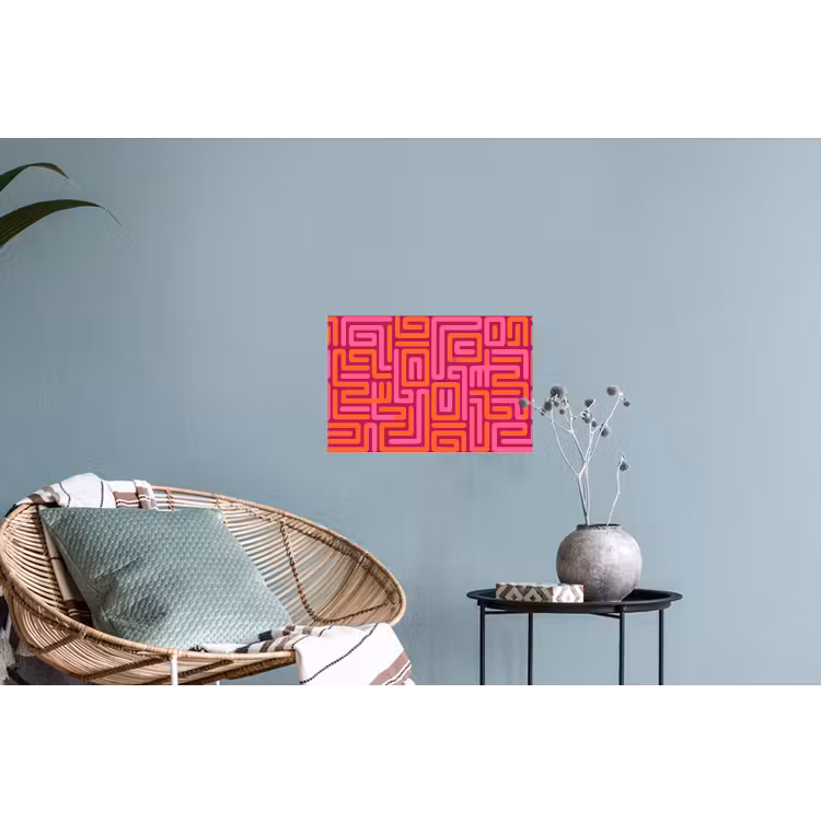 Muursticker - Abstract - Patroon - Lijnen - Roze - Oranje — 4