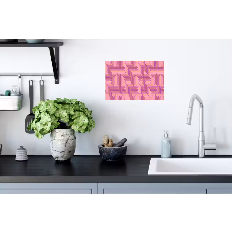 Muursticker - Patroon - Lijnen - Abstract - Modern - Paars — 2