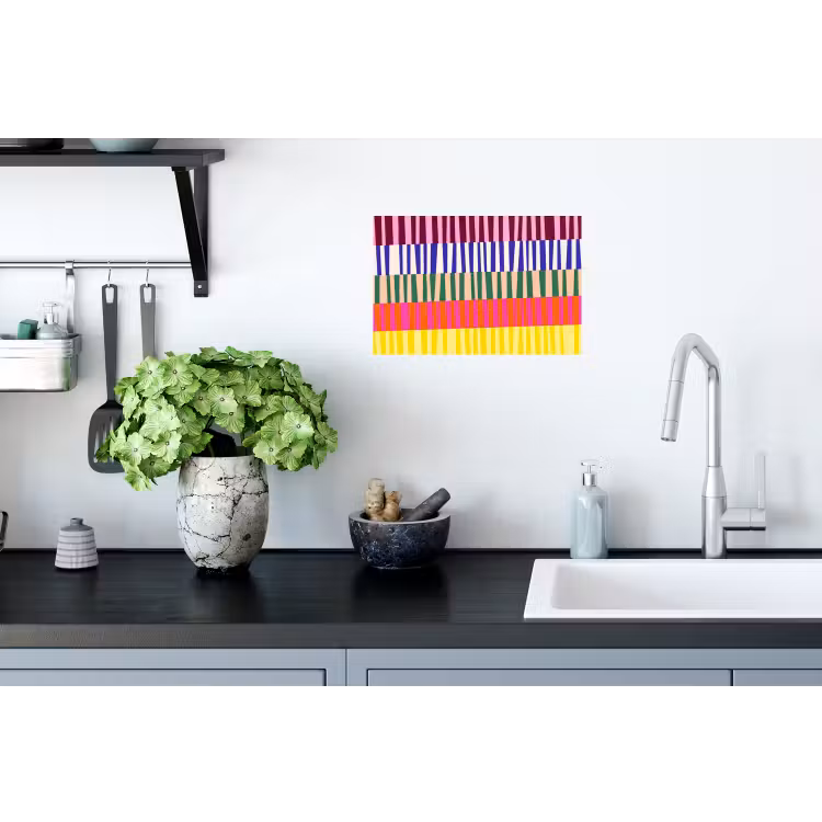 Muursticker - Patroon - Strepen - Abstract - Modern - Kleurrijk — 2