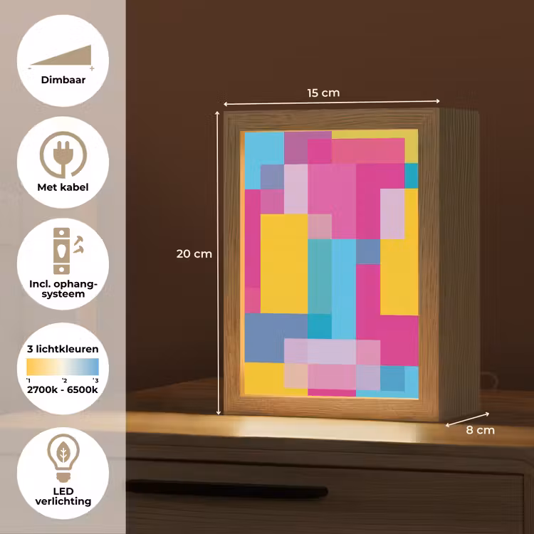 Gepersonaliseerde Lightbox - Abstract - Geometrisch - Kunst - Kleurrijk - Modern — 7