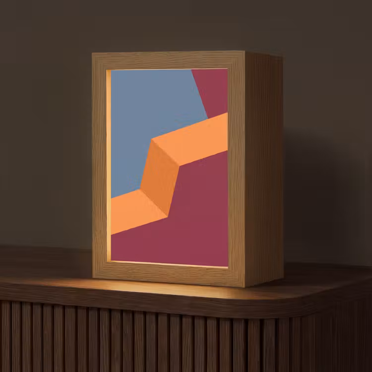 Gepersonaliseerde Lightbox - Abstract - Vormen - Modern - Blauw - Oranje — 1