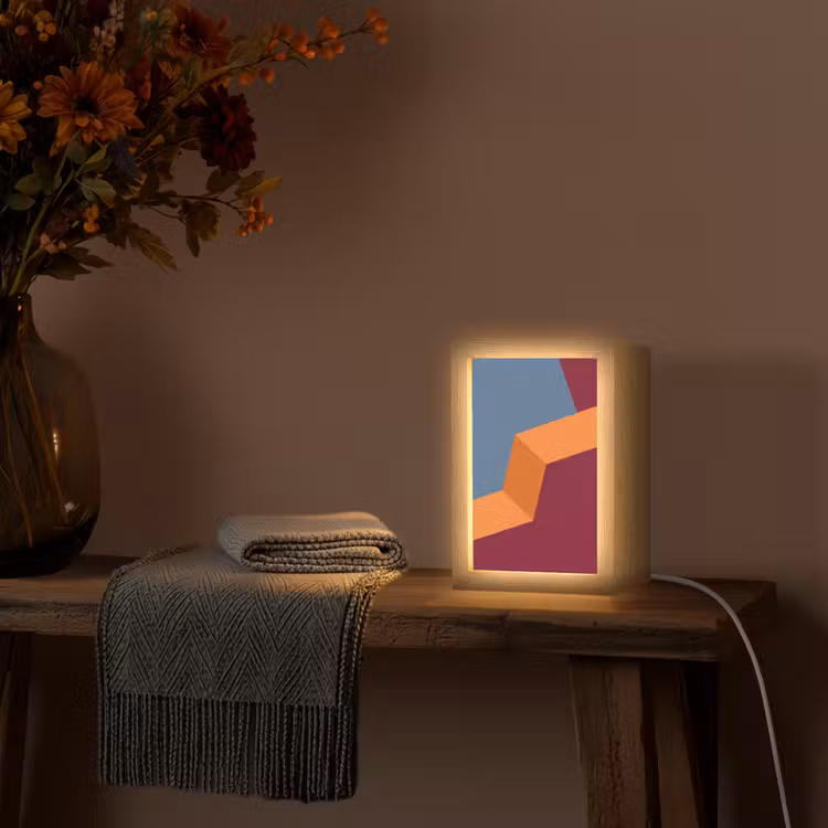 Gepersonaliseerde Lightbox - Abstract - Vormen - Modern - Blauw - Oranje — 3