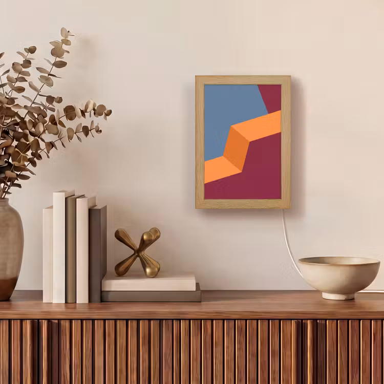 Gepersonaliseerde Lightbox - Abstract - Vormen - Modern - Blauw - Oranje — 4