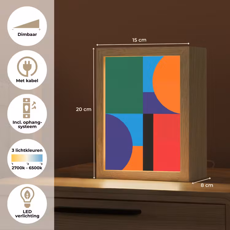 Gepersonaliseerde Lightbox - Geometrisch - Abstract - Vormen - Kleurrijk - Modern — 7