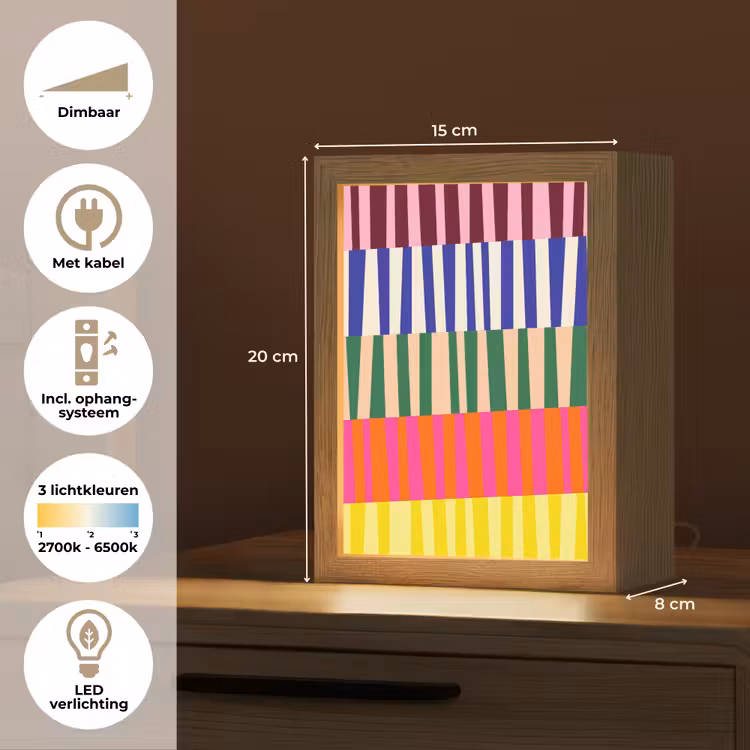 Gepersonaliseerde Lightbox - Patroon - Strepen - Abstract - Modern - Kleurrijk — 7