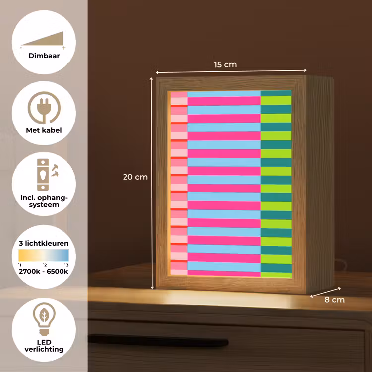 Gepersonaliseerde Lightbox - Patroon - Strepen - Modern - Abstract - Kleurrijk — 7