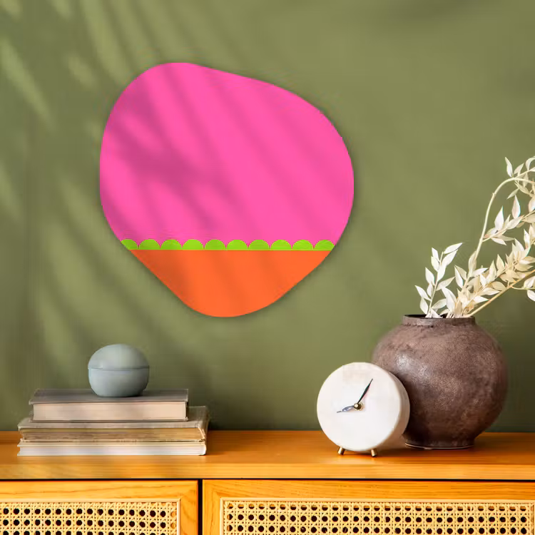 Organisch schilderij - Forex - Abstract - Geometrisch - Kleurblokken - Roze - Oranje — 2