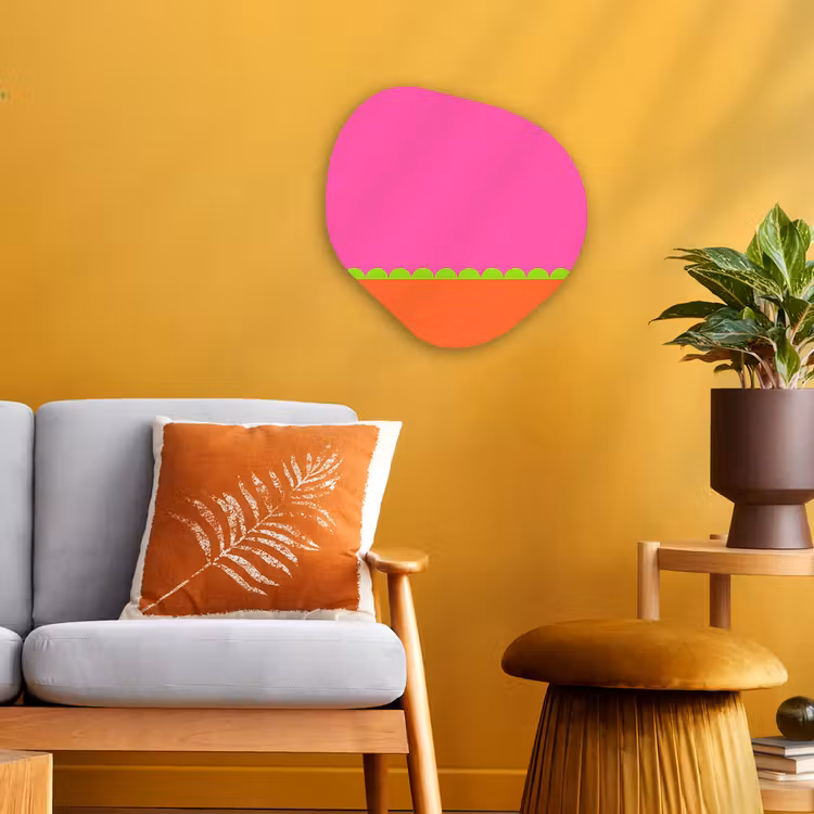 Organisch schilderij - Forex - Abstract - Geometrisch - Kleurblokken - Roze - Oranje — 3