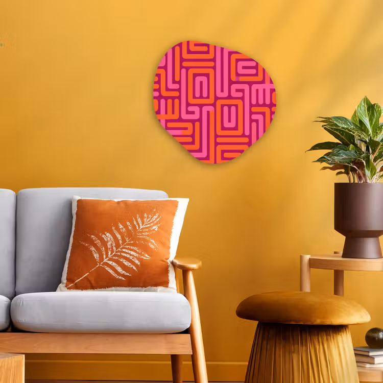 Organisch schilderij - Forex - Abstract - Patroon - Lijnen - Roze - Oranje — 3