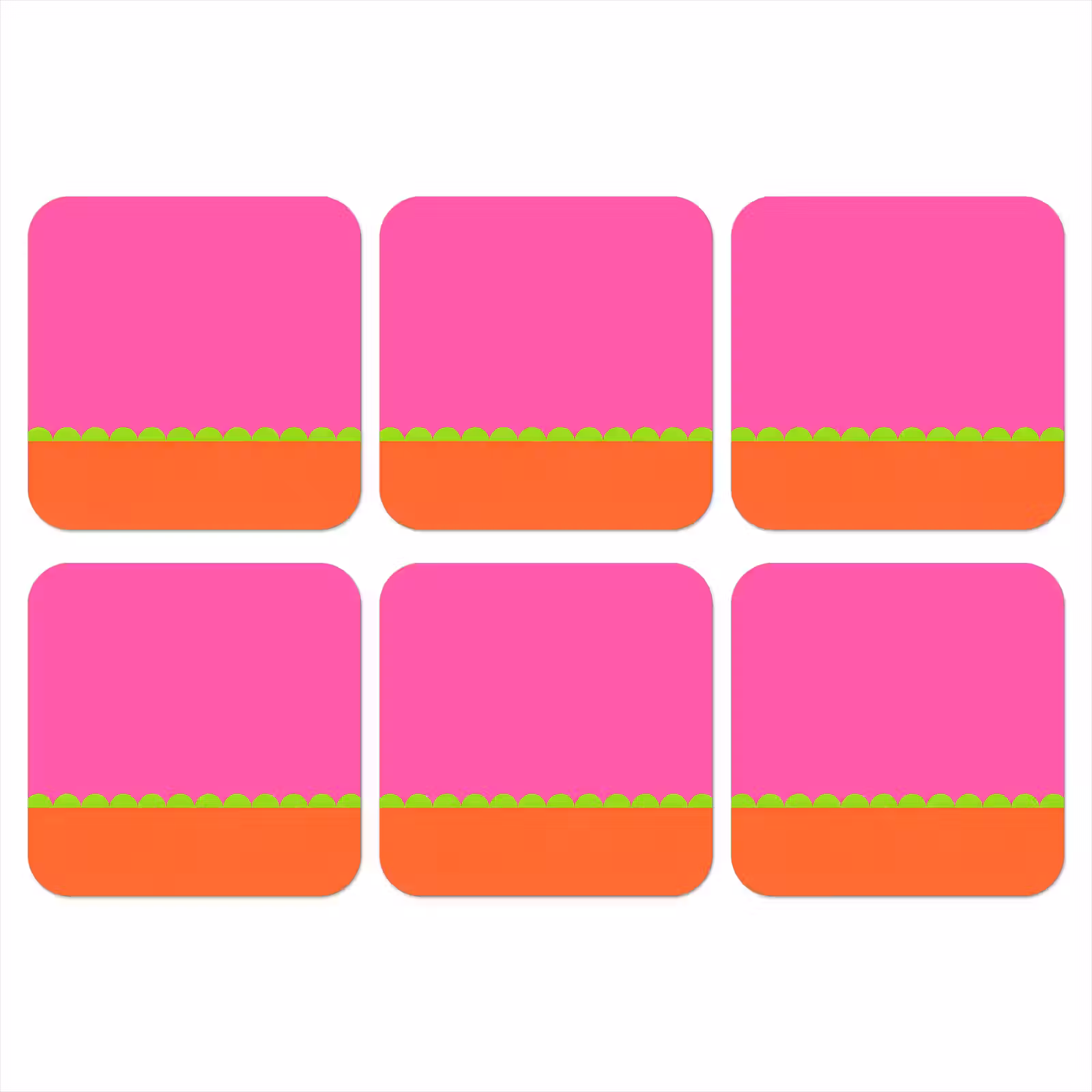 Onderzetter​ - Abstract - Geometrisch - Kleurblokken - Roze - Oranje — 1