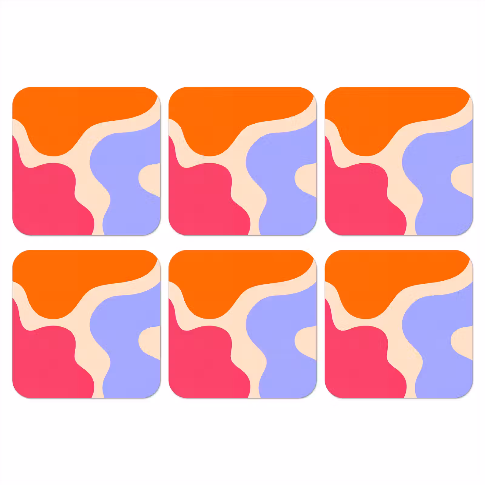 Onderzetter​ - Abstract - Organische vormen - Design - Modern - Kleurrijk — 1