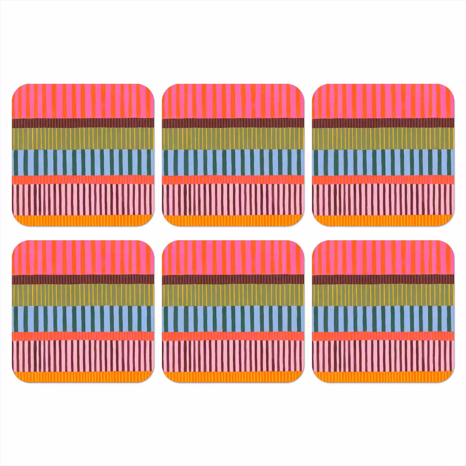 Onderzetter​ - Abstract - Strepen - Modern - Kleurrijk - Kunst — 1