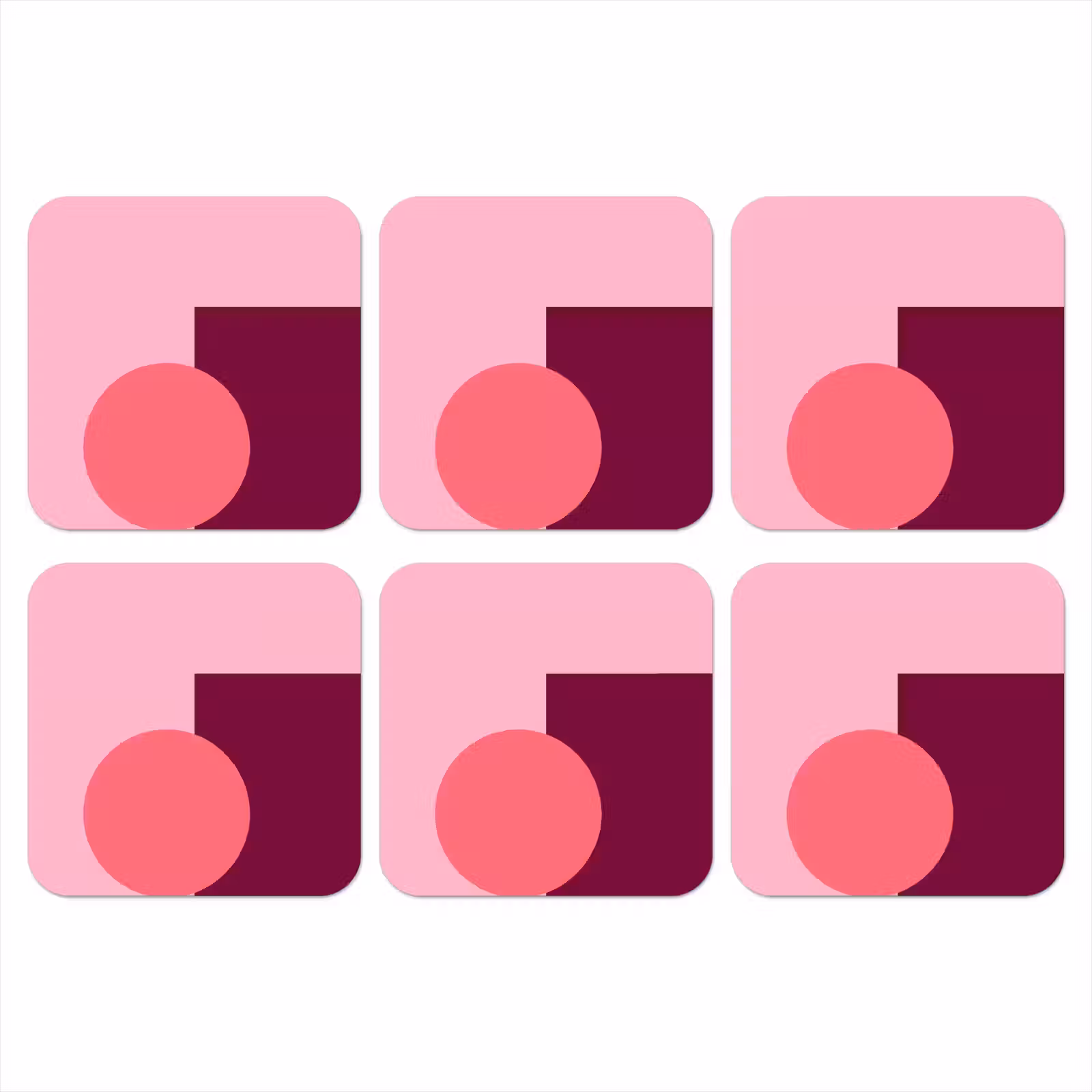 Onderzetter​ - Abstract - Vormen - Roze - Modern - Design — 1