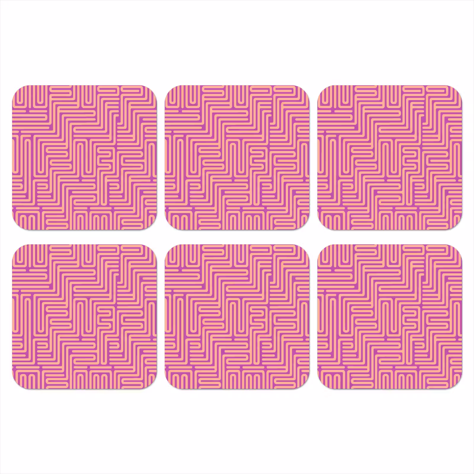 Onderzetter​ - Patroon - Lijnen - Abstract - Modern - Paars — 1