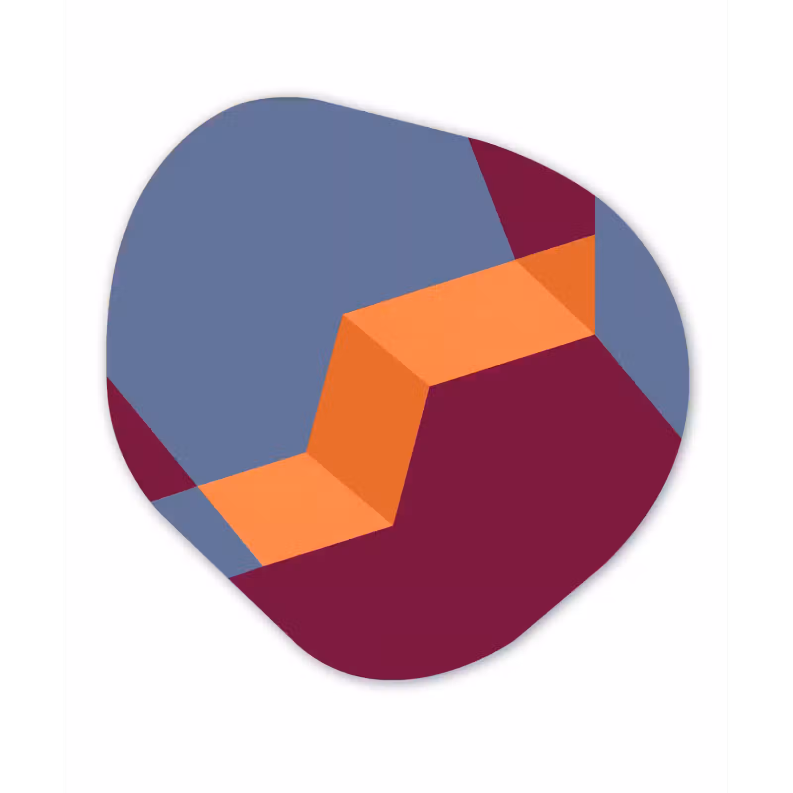 Organisch schilderij - Forex - Abstract - Vormen - Modern - Blauw - Oranje — 1