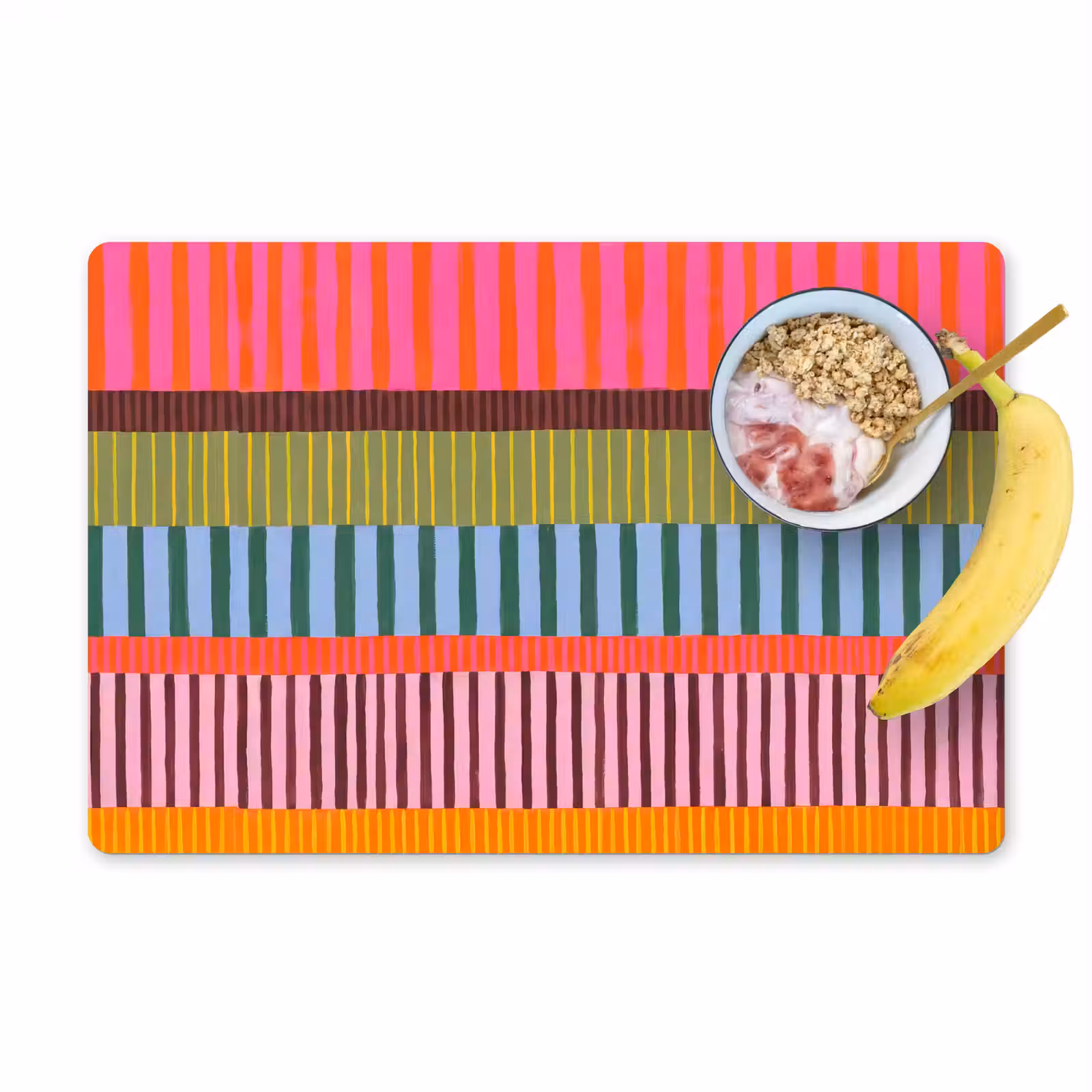 Placemat - 6 stuks - Abstract - Strepen - Modern - Kleurrijk - Kunst — 1