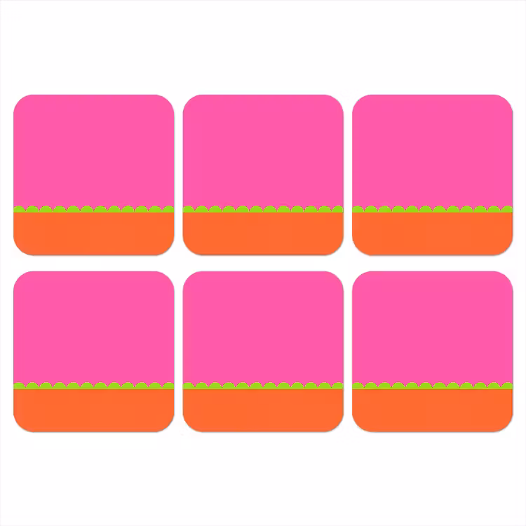 Onderzetter​ - Abstract - Geometrisch - Kleurblokken - Roze - Oranje — 1