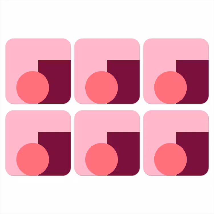 Onderzetter​ - Abstract - Vormen - Roze - Modern - Design — 1