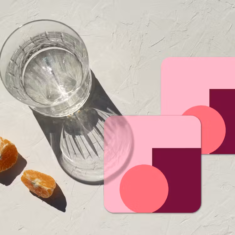 Onderzetter​ - Abstract - Vormen - Roze - Modern - Design — 2