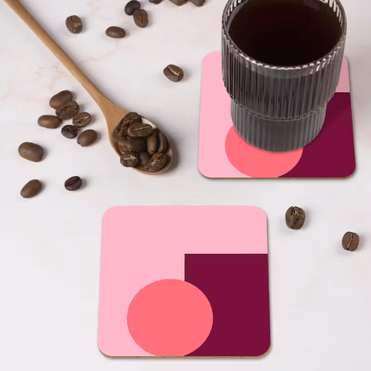 Onderzetter​ - Abstract - Vormen - Roze - Modern - Design — 4