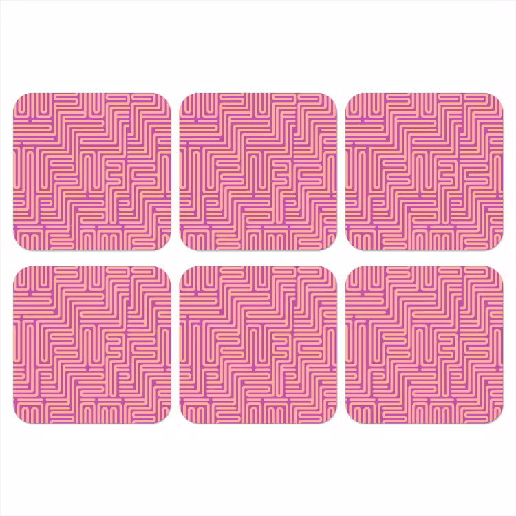 Onderzetter​ - Patroon - Lijnen - Abstract - Modern - Paars — 1