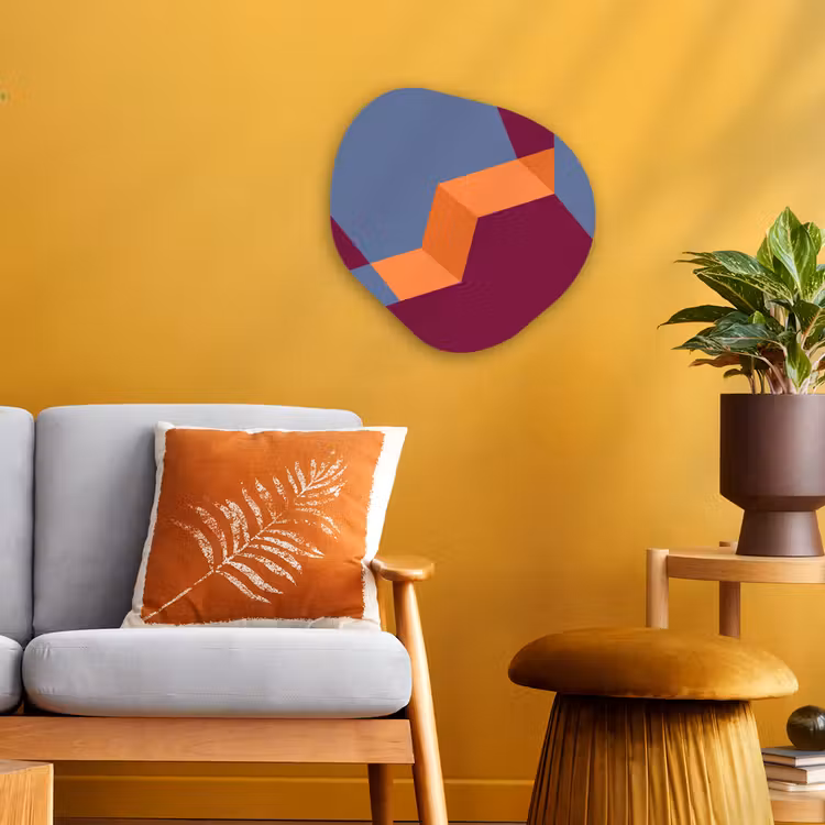 Organisch schilderij - Forex - Abstract - Vormen - Modern - Blauw - Oranje — 3
