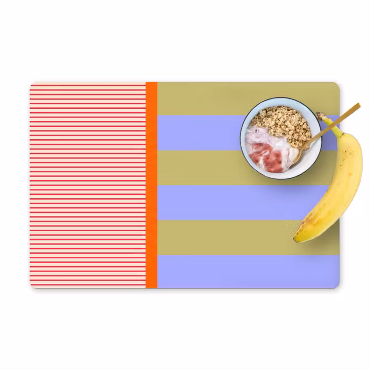 Placemat - 6 stuks - Abstract - Geometrie - Strepen - Blokken - Rood — 1