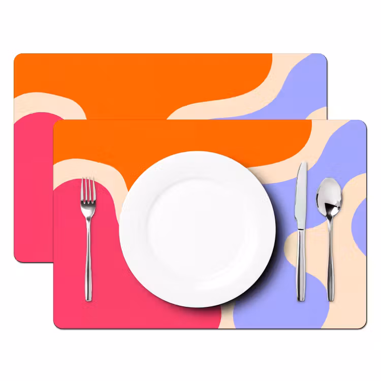 Placemat - 6 stuks - Abstract - Organische vormen - Design - Modern - Kleurrijk — 2