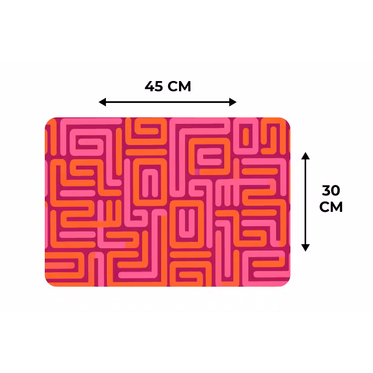 Placemat - 6 stuks - Abstract - Patroon - Lijnen - Roze - Oranje — 3
