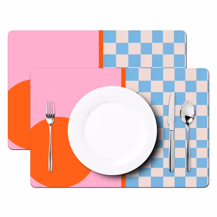 Placemat - 6 stuks - Abstract - Vormen - Geometrisch - Modern - Kleurrijk — 2