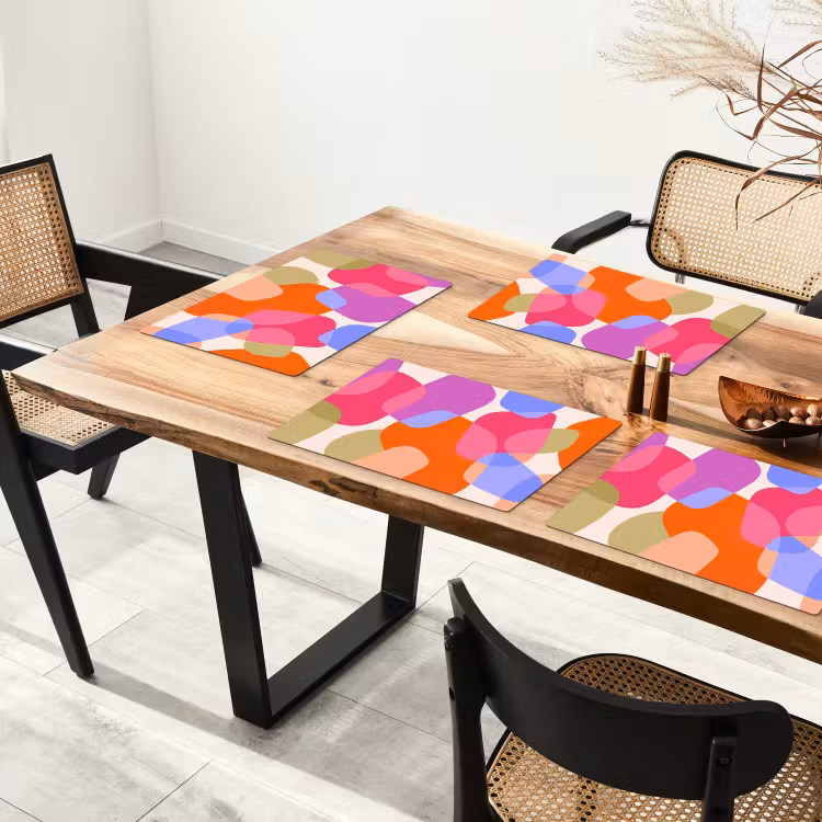 Placemat - 6 stuks - Abstract - Vormen - Modern - Kleurrijk — 5