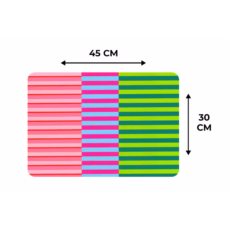 Placemat - 6 stuks - Patroon - Strepen - Modern - Abstract - Kleurrijk — 3