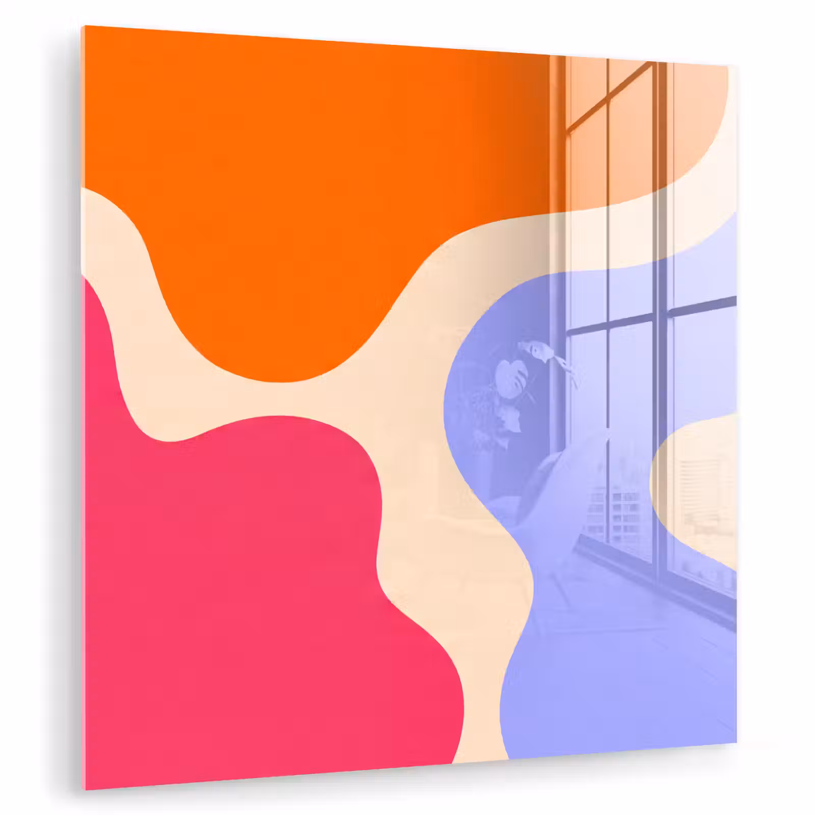Glas schilderij - Abstract - Organische vormen - Design - Modern - Kleurrijk — 1