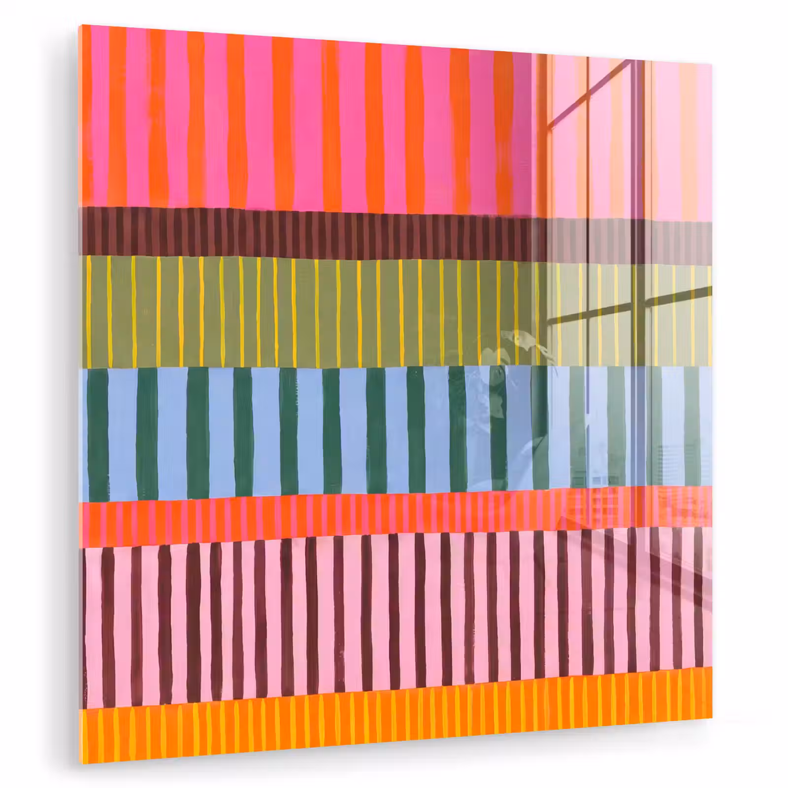 Glas schilderij - Abstract - Strepen - Modern - Kleurrijk - Kunst — 1