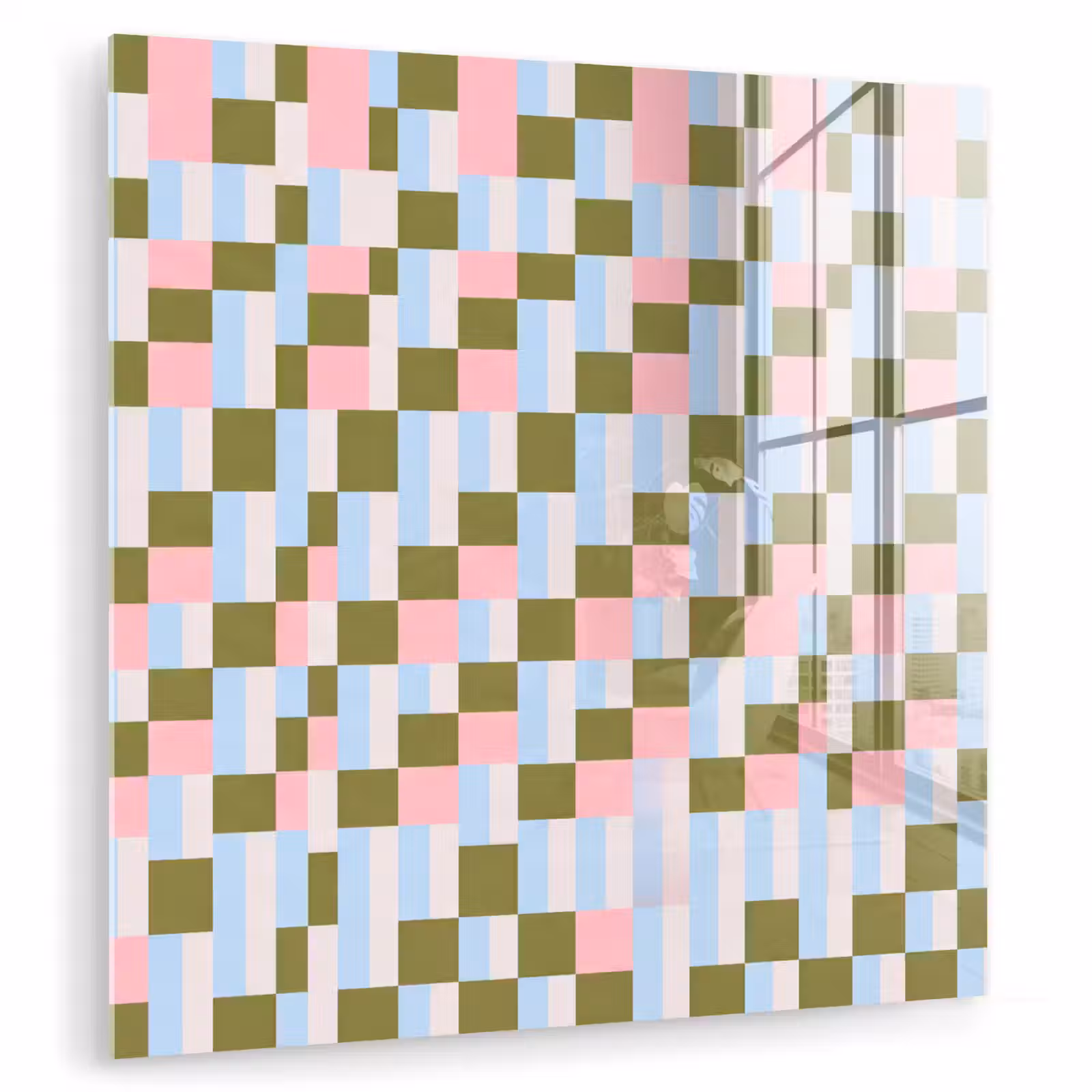 Glas schilderij - Patroon - Geometrisch - Abstract - Kleurrijk - Modern — 1