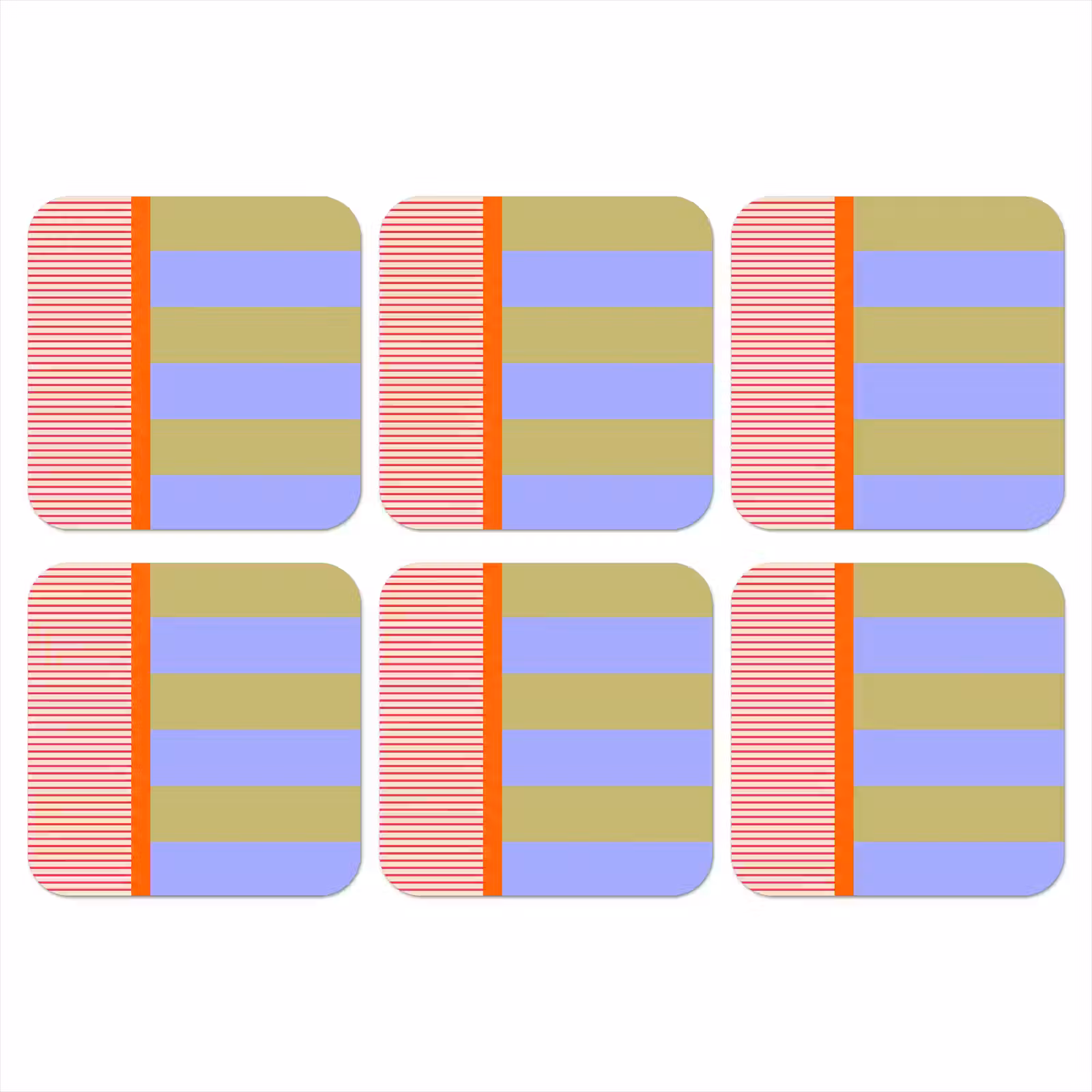 Onderzetter​ - Abstract - Geometrie - Strepen - Blokken - Rood — 1